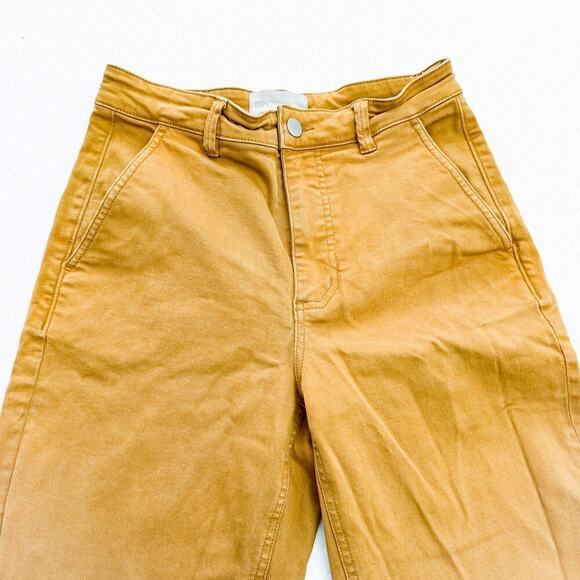 Everlane Cropped Straight Tall Yellow Denim Jeans Size 6 - Picture 3 of 8